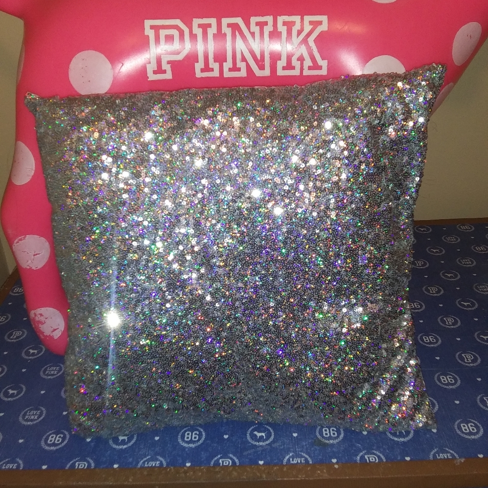 Victoria's secret pink bling sequin pillow cheetah